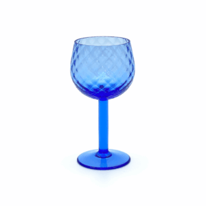 Sklenice na víno káro modrá