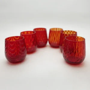 Souprava sklenic - různé optiky granát 5+1 ZDARMA