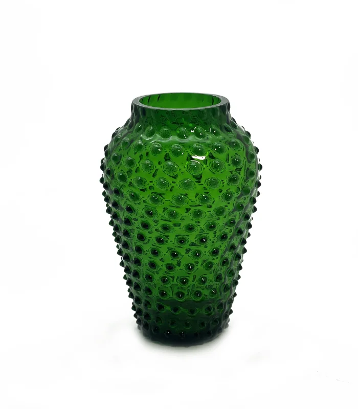 Váza 21cm – Hobnail – Ananas – tmavá zelená