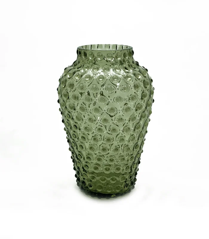 Váza 21cm – Hobnail – Ananas – lesní zelená