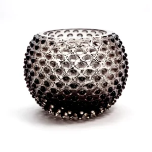 Váza 18cm - Hobnail - Ananas - hnědý kouř