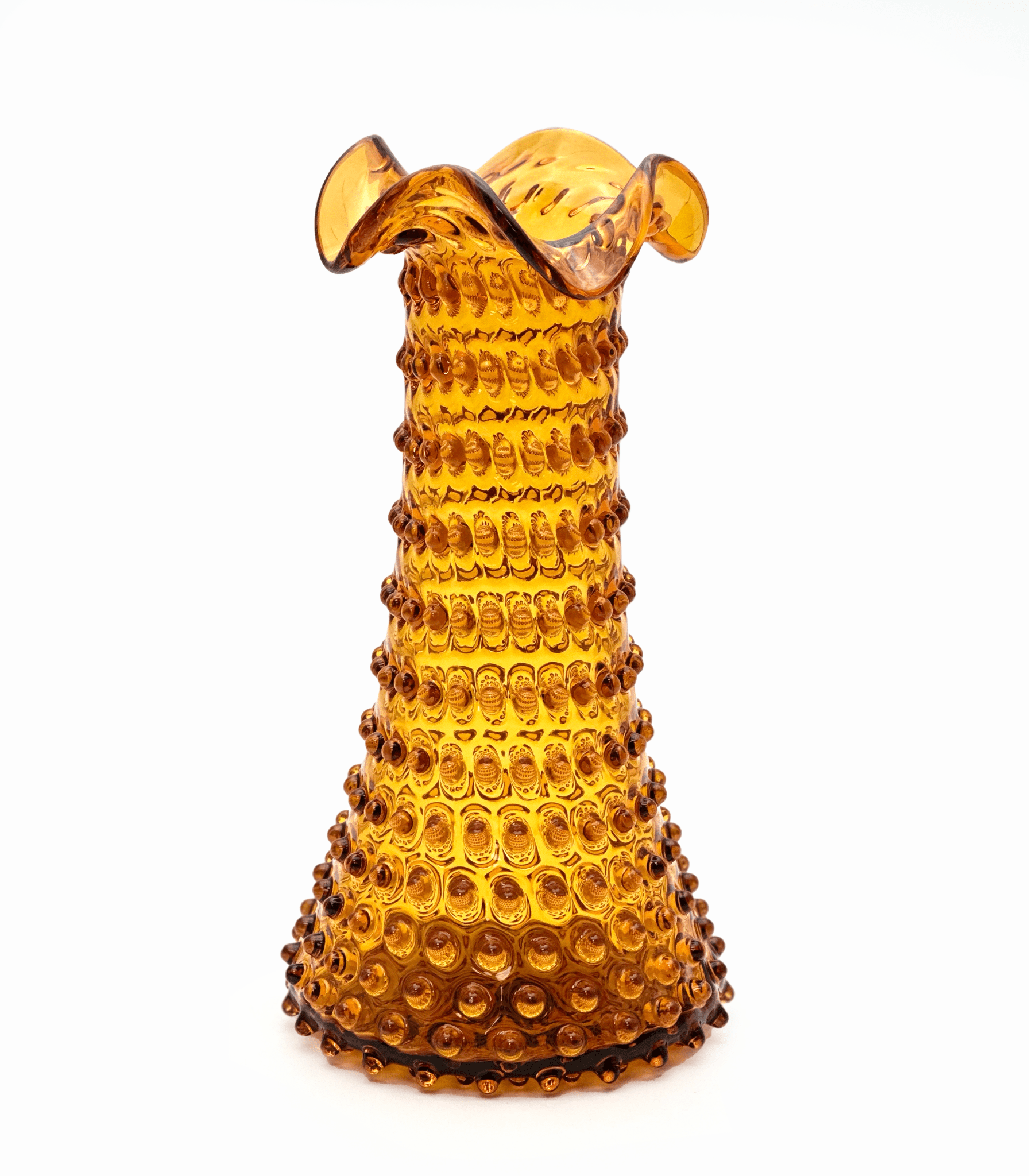 Váza hobnail ananas amber vysoká
