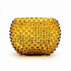 Váza ananas hobnail amber