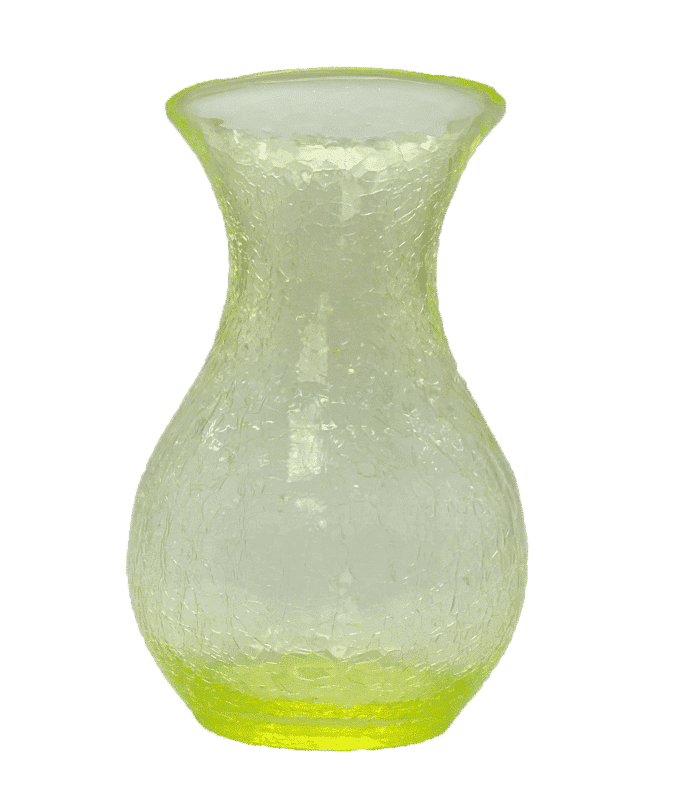 Váza 25cm - Krakle - uranová žluť