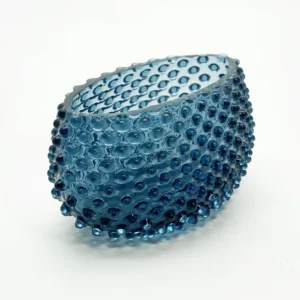 Váza - Mísa lodička velká - Ananas - Hobnail - modrý kouř