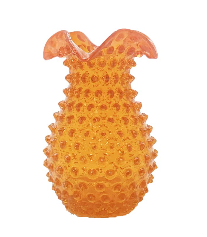 Váza 18cm – Hobnail – Ananas – oranžová
