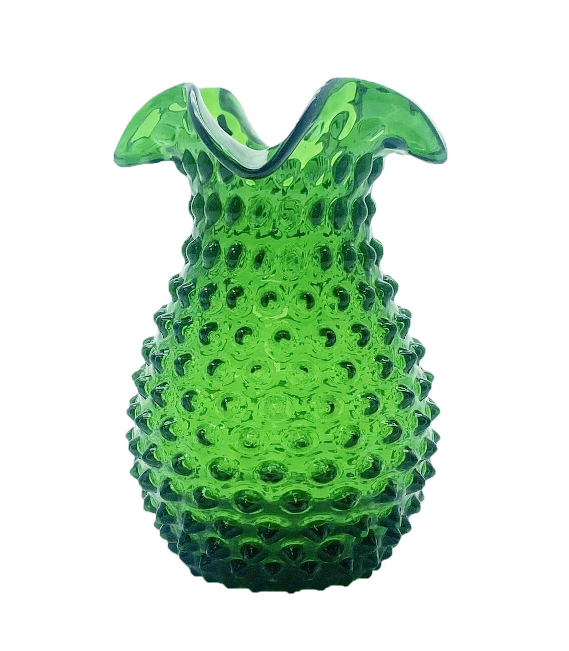 Váza 18cm – Hobnail – Ananas - tmavě zelená