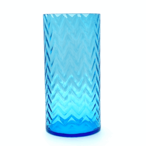 Skleněná váza Tubus akvamarín