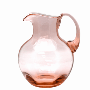 Skleněný džbán růžový