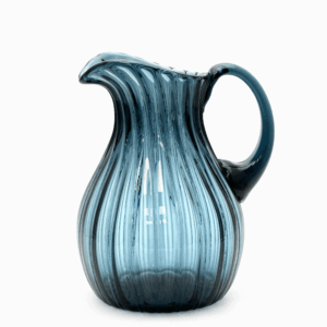 Skleněný džbán s optikou bambus kouřový