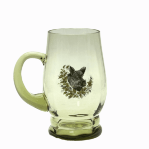 Skleněný půllitr s mysliveckým motivem