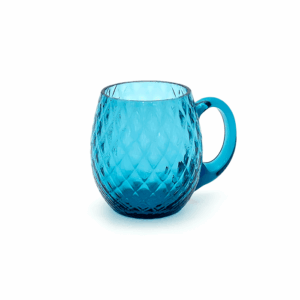 Skleněná třetinka káro modrý kouř