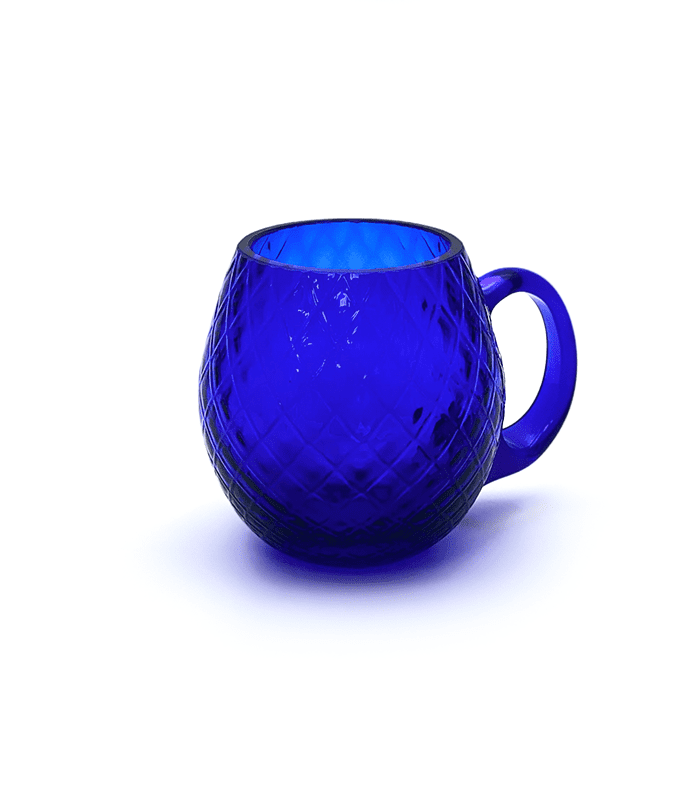 Půllitr káro tmavě modrá