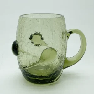 Půllitr 0,5l - Krakle - zdobený nálepy - kapka - lesní zelená