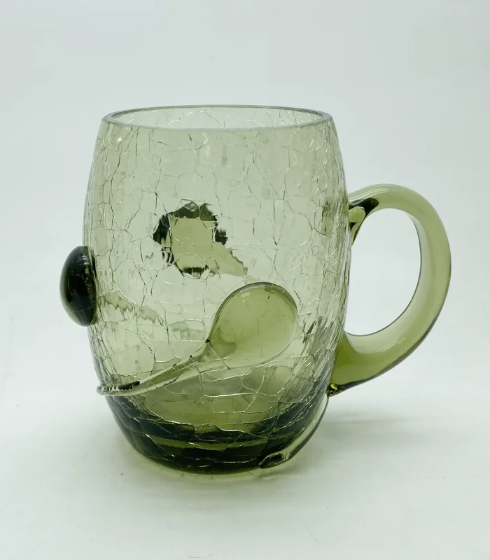 Půllitr 0,5l - Krakle - zdobený nálepy - štípání malina - lesní zelená - Obrázek 3