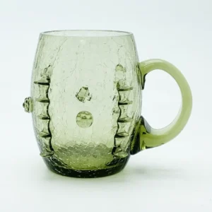 Půllitr 0,5l - Krakle - zdobený nálepy - štípání malina - lesní zelená