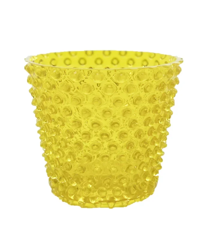Váza, Svícen, Květináč, Mísa 16cm - Hobnail – Ananas – žlutá