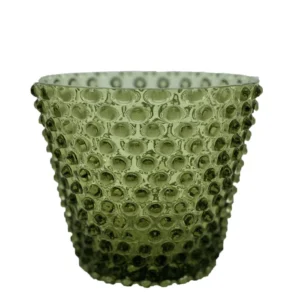 Váza, Svícen,Květináč,Mísa 16cm - Hobnail – Ananas – lesní zelená
