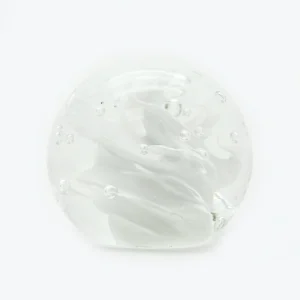 Skleněné těžítko - barevné bílé