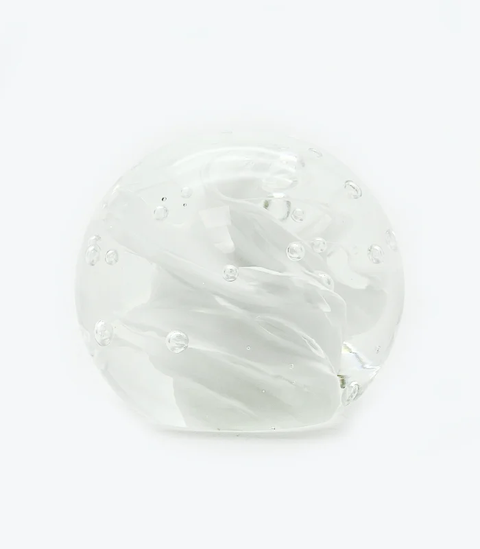 Skleněné těžítko - barevné bílé