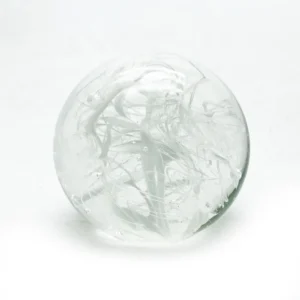 Skleněné těžítko – barevné nitě bílé