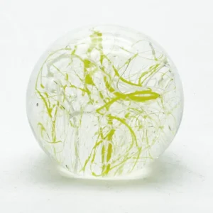 Skleněné těžítko – barevné nitě žluto bílé