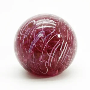 Skleněné těžítko – barevné nitě růžovo bílé tmavé