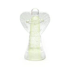 Skleněný anděl s modrým svítícím pigmentem