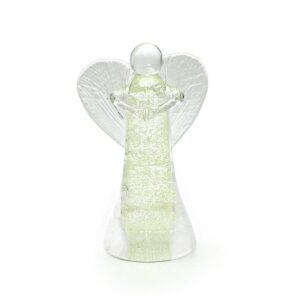 Skleněný anděl se zeleným svítícím pigmentem