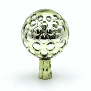 Skleněná Koule na plot - lesní zelená stříbřená - oliva