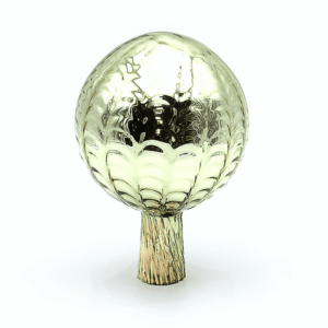 Skleněná Koule na plot - lesní zelená stříbřená - česaná_