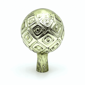 Skleněná Koule na plot - lesní zelená stříbřená - velké káro_