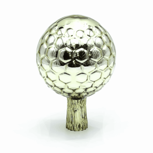 Skleněná Koule na plot - lesní zelená stříbřená - plástev