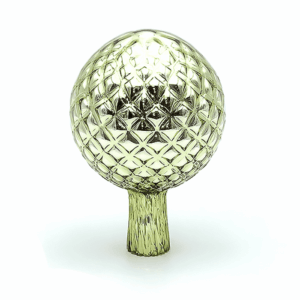 Skleněná Koule na plot - lesní zelená stříbřená - káro