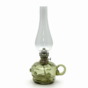 Petrolejová lampa MOnika lesní zelená zdobená