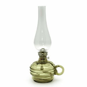 Petrolejová lampa Monika lesní zelená zdobená