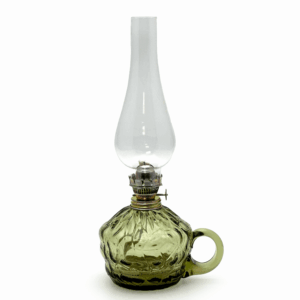 Petrolejová lampa Klára lesní zelená velká krakle