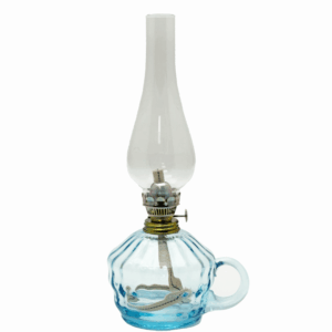 Petrolejová lampa s ouškem Klára světlý akvamarín