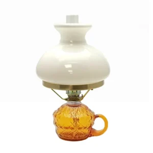 Petrolejová lampa Klára - Káro - amber - komplet