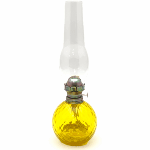 Petrolejová lampa káro žlutá