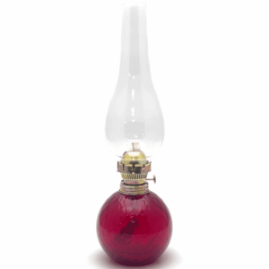 Petrolejová lampa kolekce káro granátová