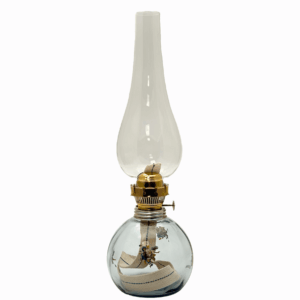 Petrolejová lampa Vanesa kouř s květinovým obtiskem