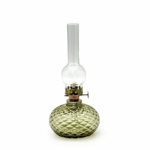 Petrolejová lampa Eliška lesní zelená káro