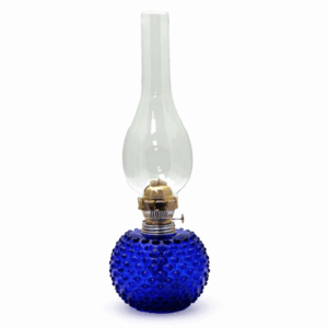 petrolejová lampa Ema ananas hobnail tmavě modrá
