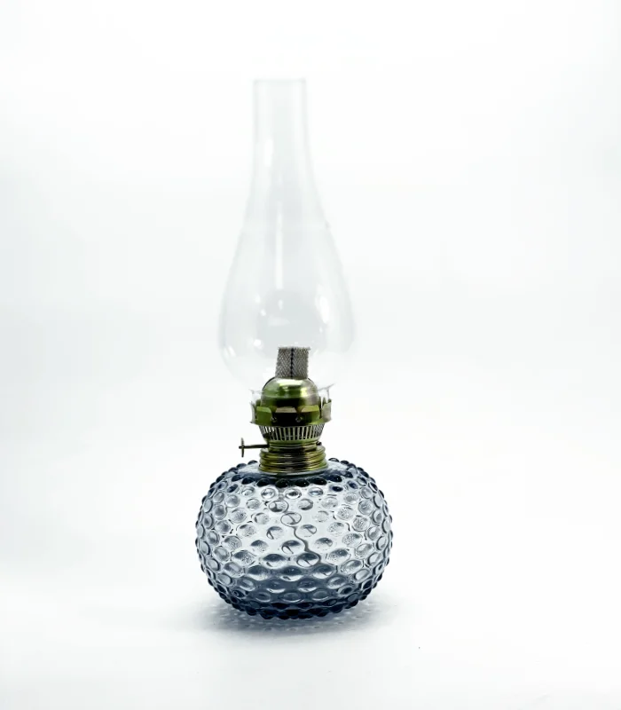 Petrolejová lampa Ema - Hobnail – Ananas – světle modrý kouř - II.jakost