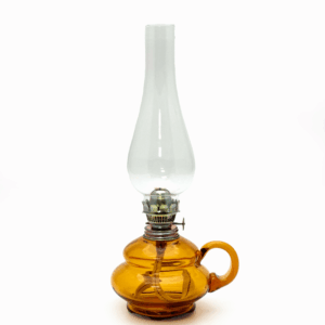 Petrolejová lampa s ouškem amber