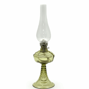 Petrolejová lampa Vanda lesní zelená celoskleněná