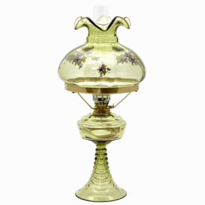 Petrolejová lampa Vanda se stínidlem lesní zelená