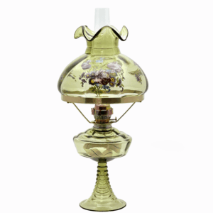 Petrolejová lampa Milada se stínidlem lesní zelená