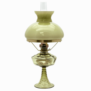 petrolejová lampa Milada se stínidlem lesní zelená
